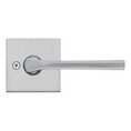 Kwikset Lisbon Passage Lever With Square Rose, 6-Way Adjustable Latch And Round Corner Strike, Satin Chrome