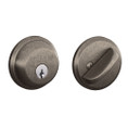 Schlage Residential B60 Deadbolt Single Cylinder, Dual Option Latch, Adjustable Backset, 1-1/8" X 2-3/4" Round Corner Strike, Distressed, Nickel Plated Blackened