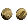 Schlage Residential B60 Deadbolt Single Cylinder, Dual Option Latch, Adjustable Backset, 1-1/8" X 2-3/4" Round Corner Strike, Antique, Satin Brass Blackened