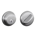 Schlage Residential B60 Deadbolt Single Cylinder, Dual Option Latch, Adjustable Backset, 1-1/8" X 2-3/4" Round Corner Strike, Satin Chrome