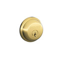 Schlage Residential B60 Deadbolt Single Cylinder, Dual Option Latch, Adjustable Backset, 1-1/8" X 2-3/4" Round Corner Strike, Lifetime, Bright Brass