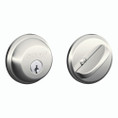 Schlage Residential B60 Deadbolt Single Cylinder, Dual Option Latch, Adjustable Backset, 1-1/8" X 2-3/4" Round Corner Strike, Bright Polished Nickel