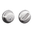 Schlage Residential B60 Deadbolt Single Cylinder, Dual Option Latch, Adjustable Backset, 1-1/8" X 2-3/4" Round Corner Strike, Bright Polished Chrome