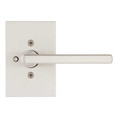 Kwikset Halifax Privacy Lever, San Clemente Rectangular Rose With 6-Way Adjustable Latch And Round Corner Strike, Satin Nickel