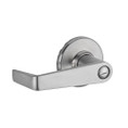 Kwikset Kingston Privacy Lever With Round Corner Adjustable Latch And Round Corner Full Lip Strike, Satin Chrome