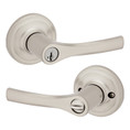 Kwikset Henley Keyed Entry Lever Smartkey With Round Rose, 6-Way Adjustable Latch And Round Corner Strike, Satin Nickel