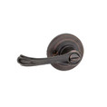 Kwikset Dorian Keyed Entry Lever With 6-Way Adjustable Latch And Round Corner Strike, Venetian Bronze