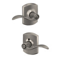 Schlage Residential F40 Accent Privacy Lever Lock With Greenwich Trim Function, Decorative, Satin Nickel
