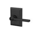 Schlage Residential F40 Latitude Privacy Lever Lock With Addison Trim Function, Decorative, Matte Black