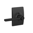 Schlage Residential F40 Latitude Privacy Lever Lock With Century Trim Function, Decorative, Matte Black