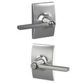 Schlage Residential F40 Latitude Privacy Lever Lock With Century Trim Function, Decorative, Bright Polished Chrome