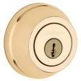Kwikset 780 Single Cylinder Deadbolt X Thumbturn, 6-Way Adjustable Latch, Round And Square Corner Strikes, Keyed Alike, Bright Polished Brass