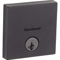 Kwikset Downtown Single Cylinder Deadbolt, -Square Rose, Smartkey, 6-Way Adjustable Latch, Round And Square Corner Strikes, Matte Black