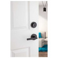 Kwikset Milan Single Cylinder Deadbolt Smartkey With Round Face Adjustable Latch And Round Corner Strike, Matte Black