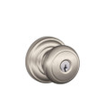 Schlage Residential F51A Andover Keyed Entry Knob Lock With Andover Trim Function, Decorative, Satin Nickel