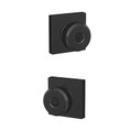 Schlage Residential F51A Bowery Keyed Entry Knob Lock With Collins Trim Function, Decorative, Matte Black