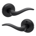 Kwikset Sedona Passage Lever With 6-Way Adjustable Latch And Round Corner Strike, Matte Black