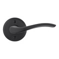 Kwikset Sedona Passage Lever With 6-Way Adjustable Latch And Round Corner Strike, Matte Black