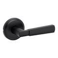 Kwikset Perth Passage Lever With 6-Way Adjustable Latch And Round Corner Strike, Matte Black