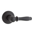 Kwikset Ashfield Passage Lever With 6-Way Adjustable Latch And Round Corner Strike, Matte Black