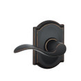 Schlage Residential F10 Accent Passage Lever Lock With Camelot Trim Function, Decorative, Aged Bronze