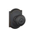 Schlage Residential F40 Georgian Privacy Knob Lock With Camelot Trim Function, Decorative, Aged Bronze