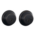 Schlage Residential B62 Double Cylinder Deadbolt, Dual Option Latch, Adjustable Backset, 1-1/8" X 2-3/4" Round Corner Strike, Aged Bronze