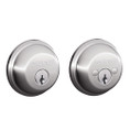 Schlage Residential B62 Double Cylinder Deadbolt, Dual Option Latch, Adjustable Backset, 1-1/8" X 2-3/4" Round Corner Strike, Bright Polished Chrome