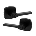 Kwikset Tripoli Keyed Entry Lever Smartkey With 6-Way Adjustable Latch And Round Corner Strike, Matte Black