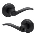 Kwikset Sedona Keyed Entry Lever Smartkey With 6-Way Adjustable Latch And Round Corner Strike, Matte Black
