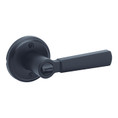Kwikset Perth Keyed Entry Lever Smartkey With 6-Way Adjustable Latch And Round Corner Strike, Matte Black