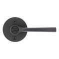 Kwikset Lisbon Keyed Entry Lever Smartkey, Round Rose With 6-Way Adjustable Latch And Round Corner Strike, Matte Black