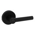 Kwikset Milan Keyed Entry Lever Smartkey, Round Rose With 6-Way Adjustable Latch And Round Corner Strike, Matte Black