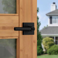 Kwikset Milan Keyed Entry Lever Smartkey, Square Rose With 6-Way Adjustable Latch And Round Corner Strike, Matte Black