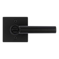 Kwikset Milan Keyed Entry Lever Smartkey, Square Rose With 6-Way Adjustable Latch And Round Corner Strike, Matte Black
