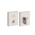 Kwikset San Clemente Single Cylinder Deadbolt, -Low Profile Rectangular Rose, Smartkey, 6-Way Adjustable Latch, Round And Square Corner Strikes, Keyed Alike, Satin Nickel