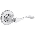 Kwikset Balboa Keyed Entry Lever Smartkey With 6-Way Adjustable Latch And Round Corner Strike, Bright Polished Chrome