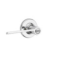 Kwikset Ladera Keyed Entry Lever Smartkey With Round Rose, 6-Way Adjustable Latch And Round Corner Strike, Bright Polished Chrome