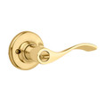 Kwikset Balboa Keyed Entry Lever Smartkey With 6-Way Adjustable Latch And Round Corner Strike, Bright Polished Brass