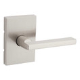 Kwikset Halifax Passage Lever, San Clemente Rectangular Rose With 6-Way Adjustable Latch And Round Corner Strike, Satin Nickel