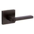 Kwikset Halifax Keyed Entry Lever Smartkey With Square Rose, 6-Way Adjustable Latch And Round Corner Strike, Venetian Bronze