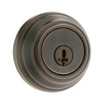 Kwikset 985 Double Cylinder Deadbolt, Round Rose, Smartkey, 6-Way Adjustable Latch, Round And Square Corner Strikes, Keyed Alike, Venetian Bronze