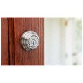 Kwikset 985 Double Cylinder Deadbolt, Round Rose, Smartkey, 6-Way Adjustable Latch, Round And Square Corner Strikes, Keyed Alike, Satin Nickel