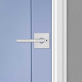 Kwikset Halifax Privacy Lever, Square Rose With 6-Way Adjustable Latch And Round Corner Strike, Satin Chrome