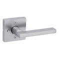 Kwikset Halifax Privacy Lever, Square Rose With 6-Way Adjustable Latch And Round Corner Strike, Satin Chrome