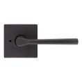 Kwikset Lisbon Privacy Lever, Square Rose With 6-Way Adjustable Latch And Round Corner Strike, Venetian Bronze