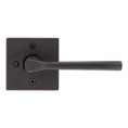 Kwikset Lisbon Privacy Lever, Square Rose With 6-Way Adjustable Latch And Round Corner Strike, Venetian Bronze