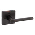 Kwikset Lisbon Privacy Lever, Square Rose With 6-Way Adjustable Latch And Round Corner Strike, Venetian Bronze
