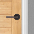 Kwikset Halifax Privacy Lever, Round Rose With 6-Way Adjustable Latch And Round Corner Strike, Venetian Bronze