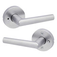 Kwikset Milan Privacy Lever, Round Rose With 6-Way Adjustable Latch And Round Corner Strike, Satin Chrome